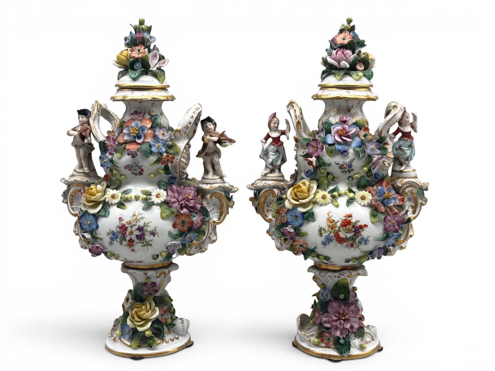Pair of German Rococo-Style Potpourri Urns (1 of 18)