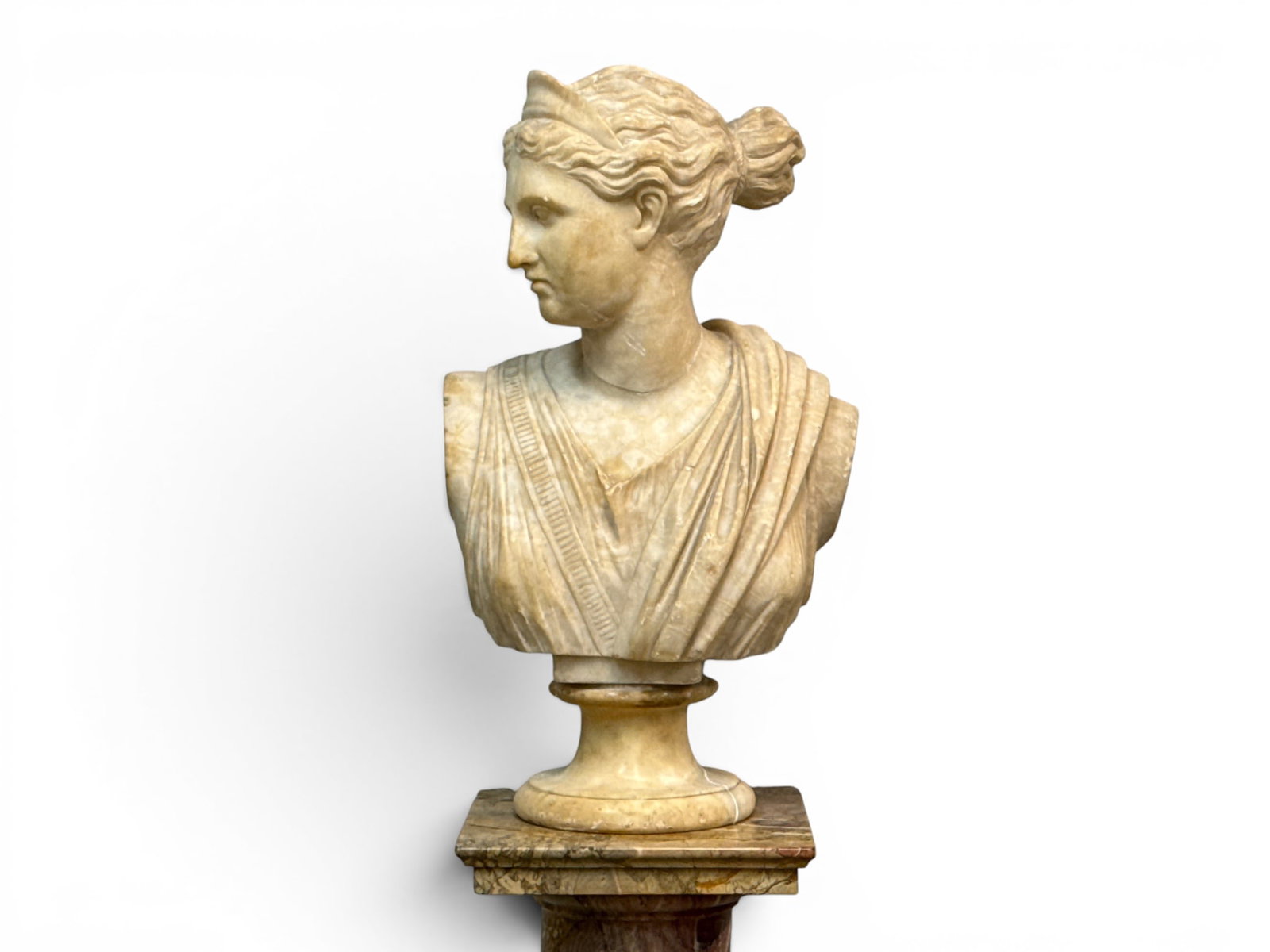 Carved Marble Bust of Diana of Versailles (1 of 7)