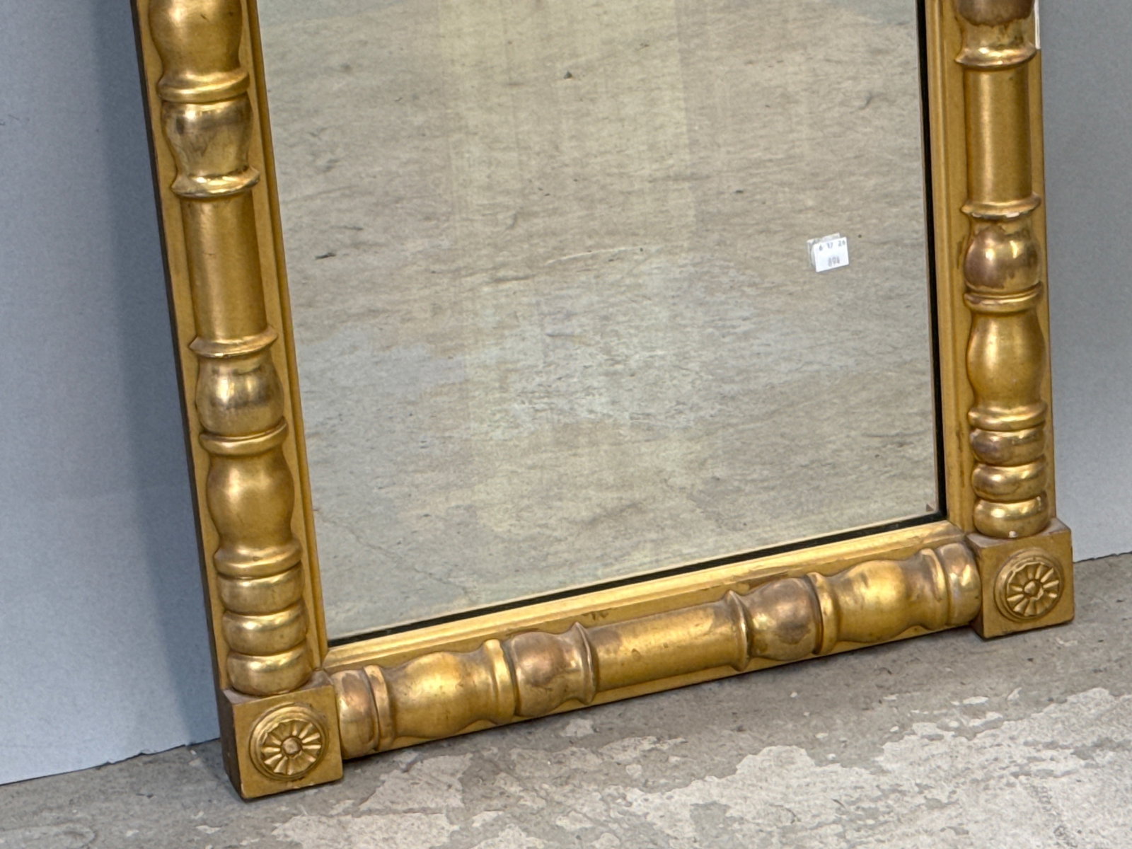 Gilt Sheraton Wall Mirror with Reverse-Painted Panel - 3