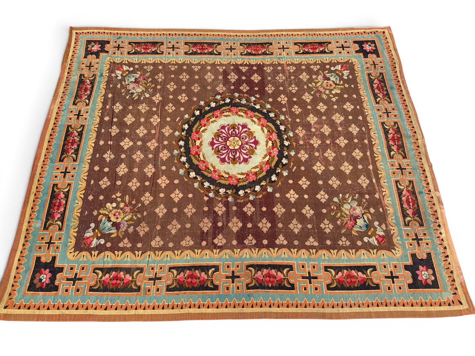 Charles X Aubusson Carpet, 12ft 1in x 10ft 4in (1 of 7)