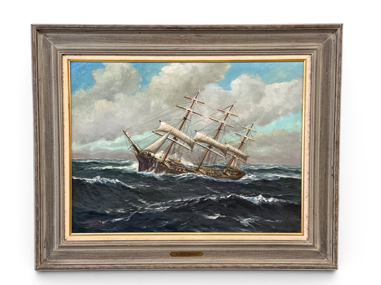 Alfred Gabali Oil/Canvas: Clipper Ship (1 of 7)