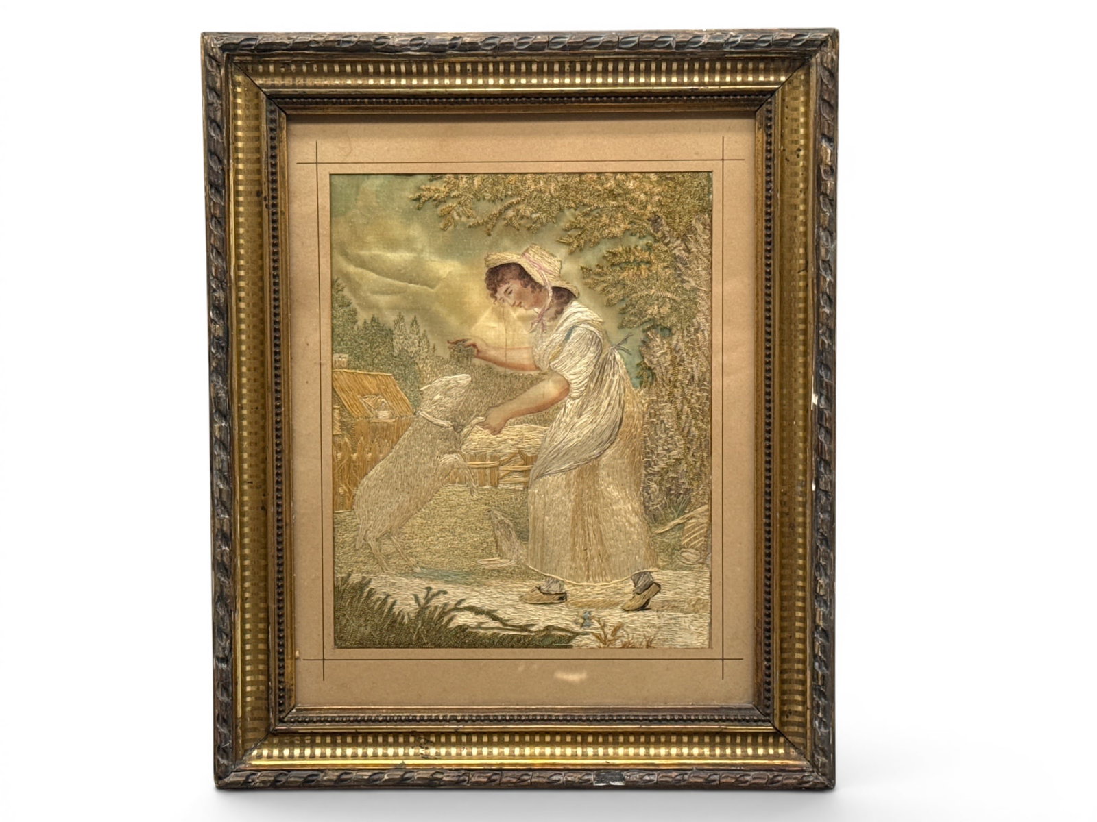 English Silkwork Pastoral Embroidery (1 of 6)
