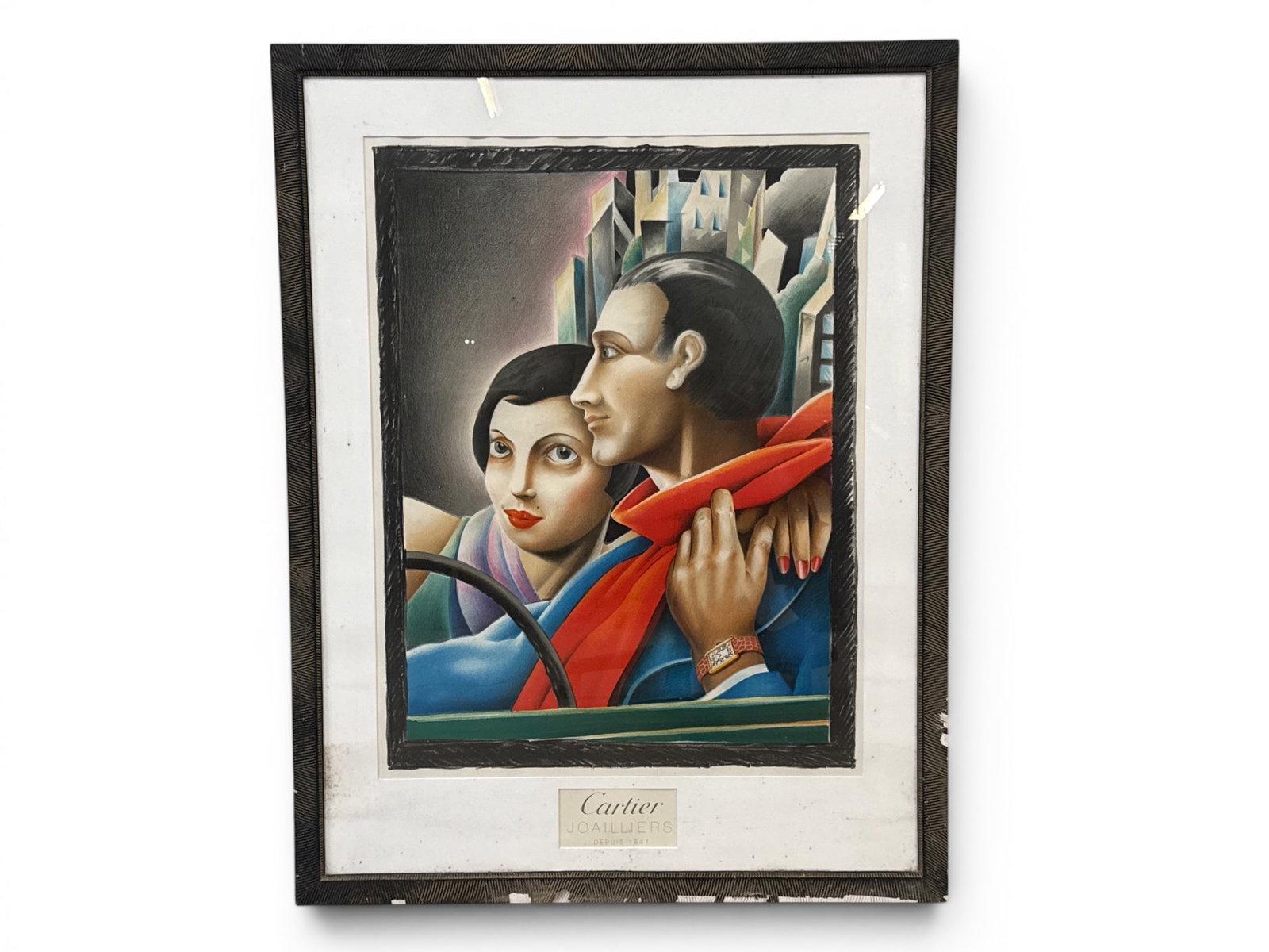 Cartier Watch Joaillers Art Deco 1985 Lithograph Poster (1 of 5)