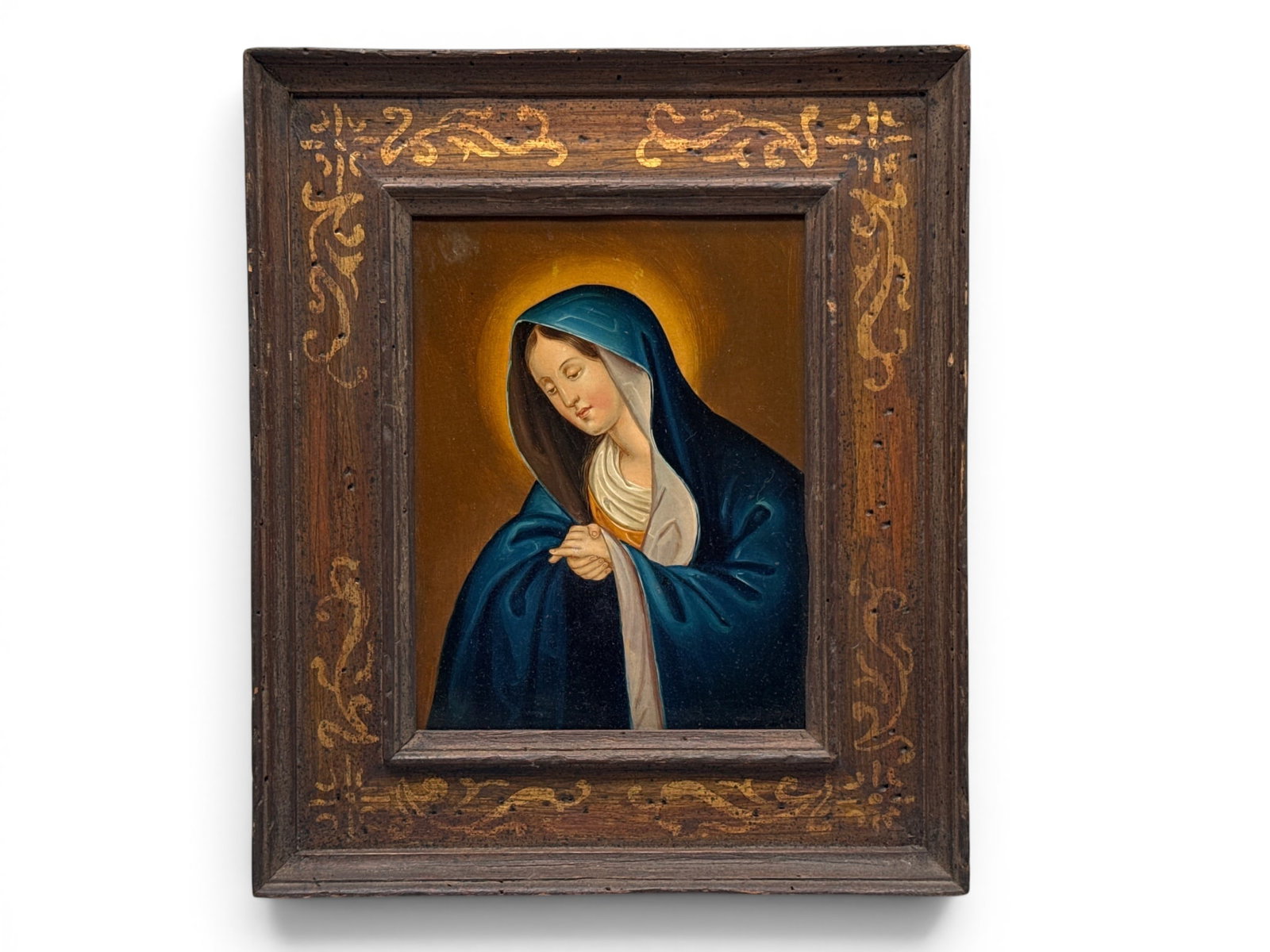 19th C. Continental Oil/Board: Virgin Mary (1 of 4)