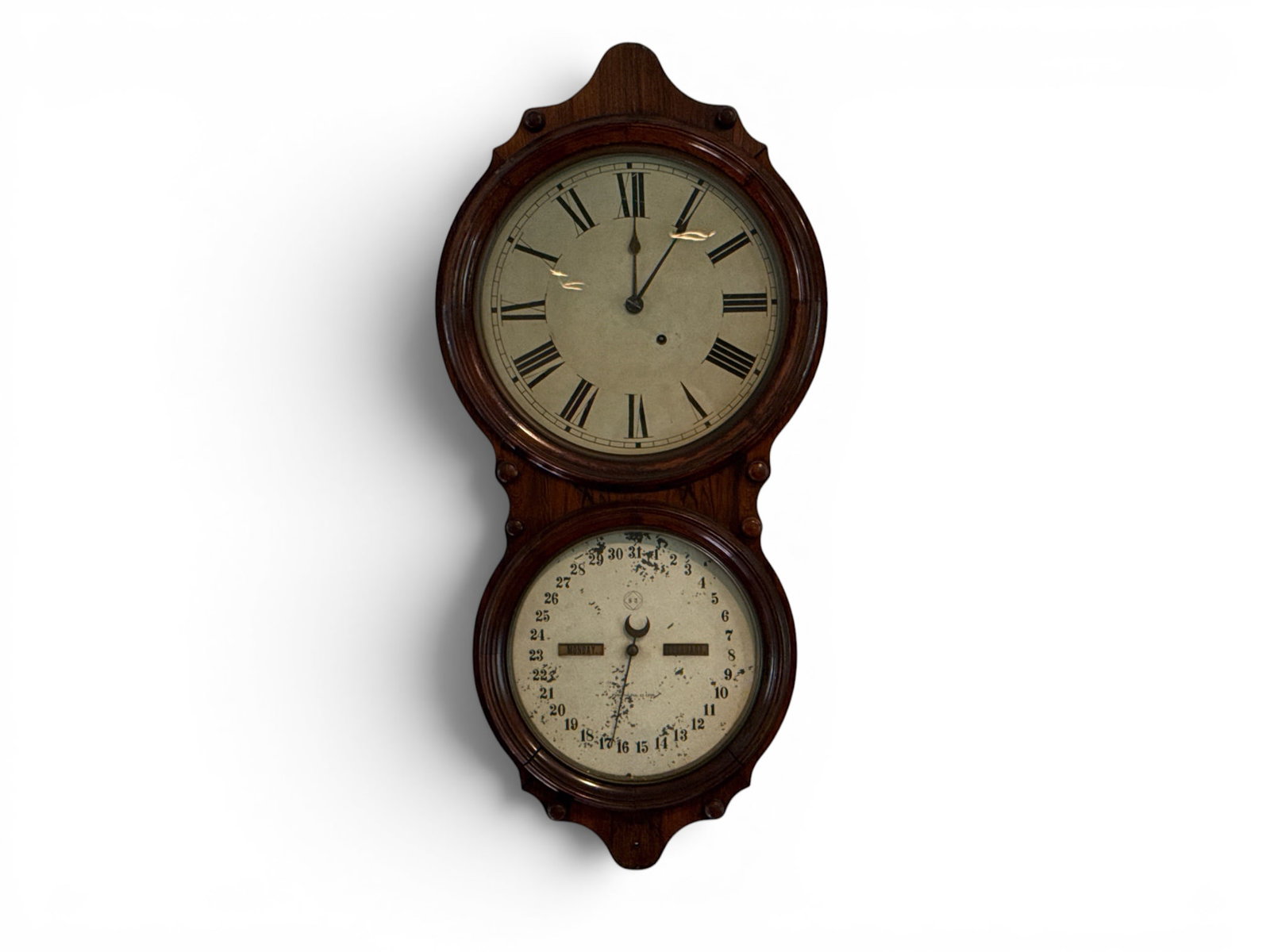 Seth Thomas Victorian Rosewood DoubleDial Wall Clock (1 of 6)