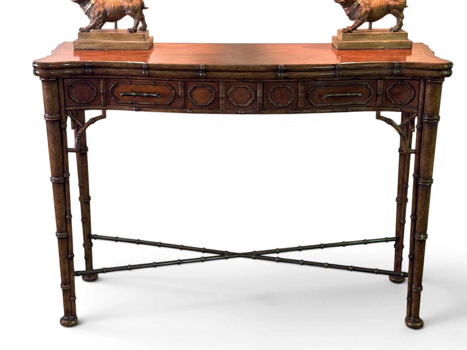Theodore Alexander Faux Bamboo Console Table (1 of 6)
