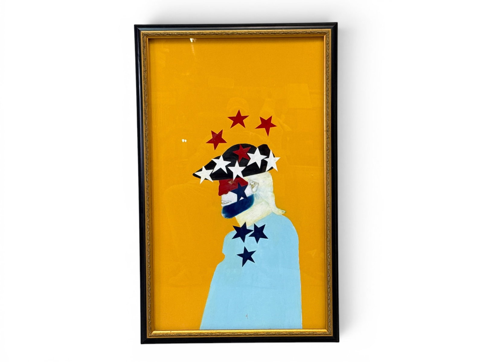 Fredric Hobbs. Acrylic. Founding Father: Fredric Hobbs (American, 1931-2018). An acrylic portrait of a Founding Father. Signed with an H and framed under glass. Frame opening: 39-1/2 in x 23-1/4 in. Outside frame: 43-1/2 in x 27-1/4 in. | Yo