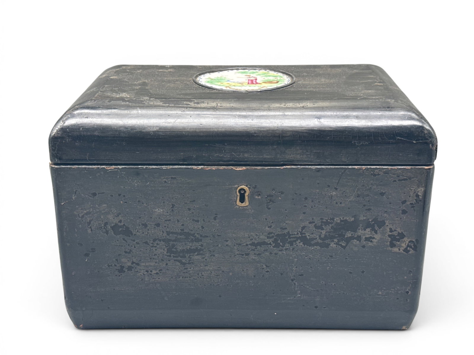 Chinese Export Lacquered Tea Caddy (1 of 6)