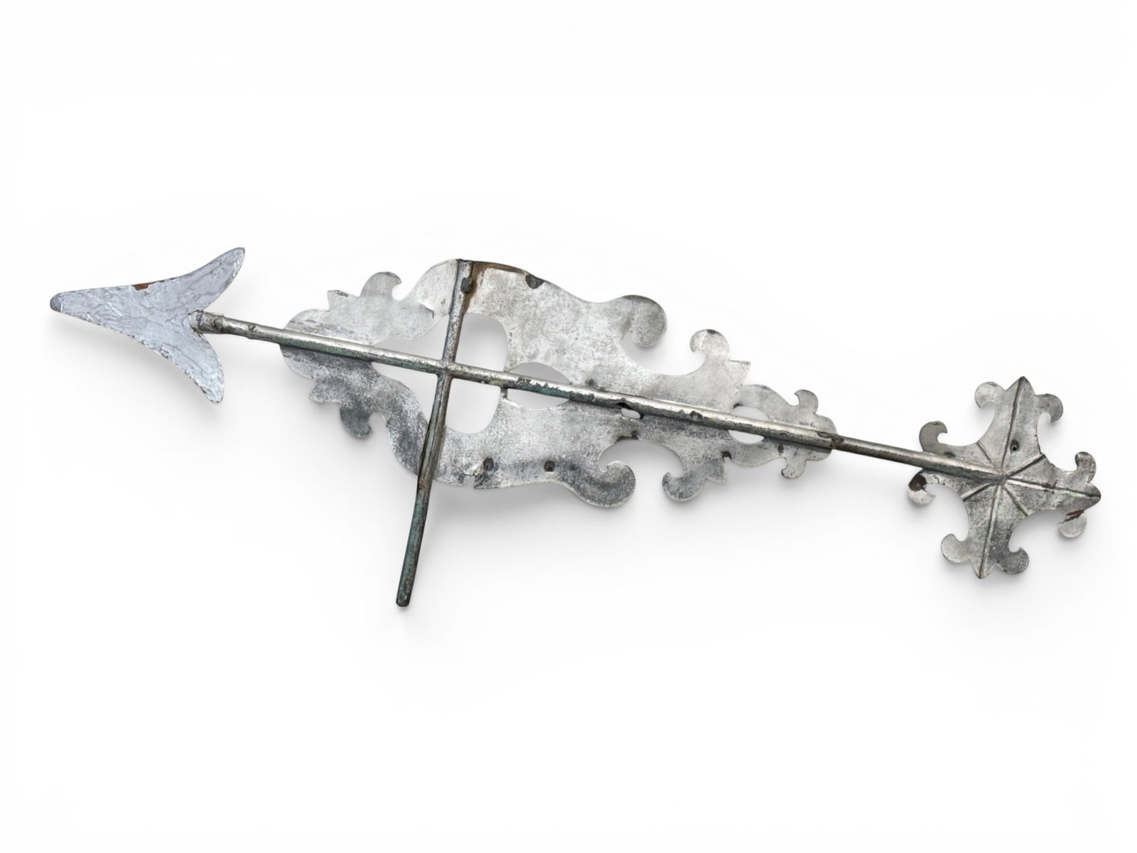 Silver Painted Copper Scrolled Bannerette Weathervane (1 of 5)