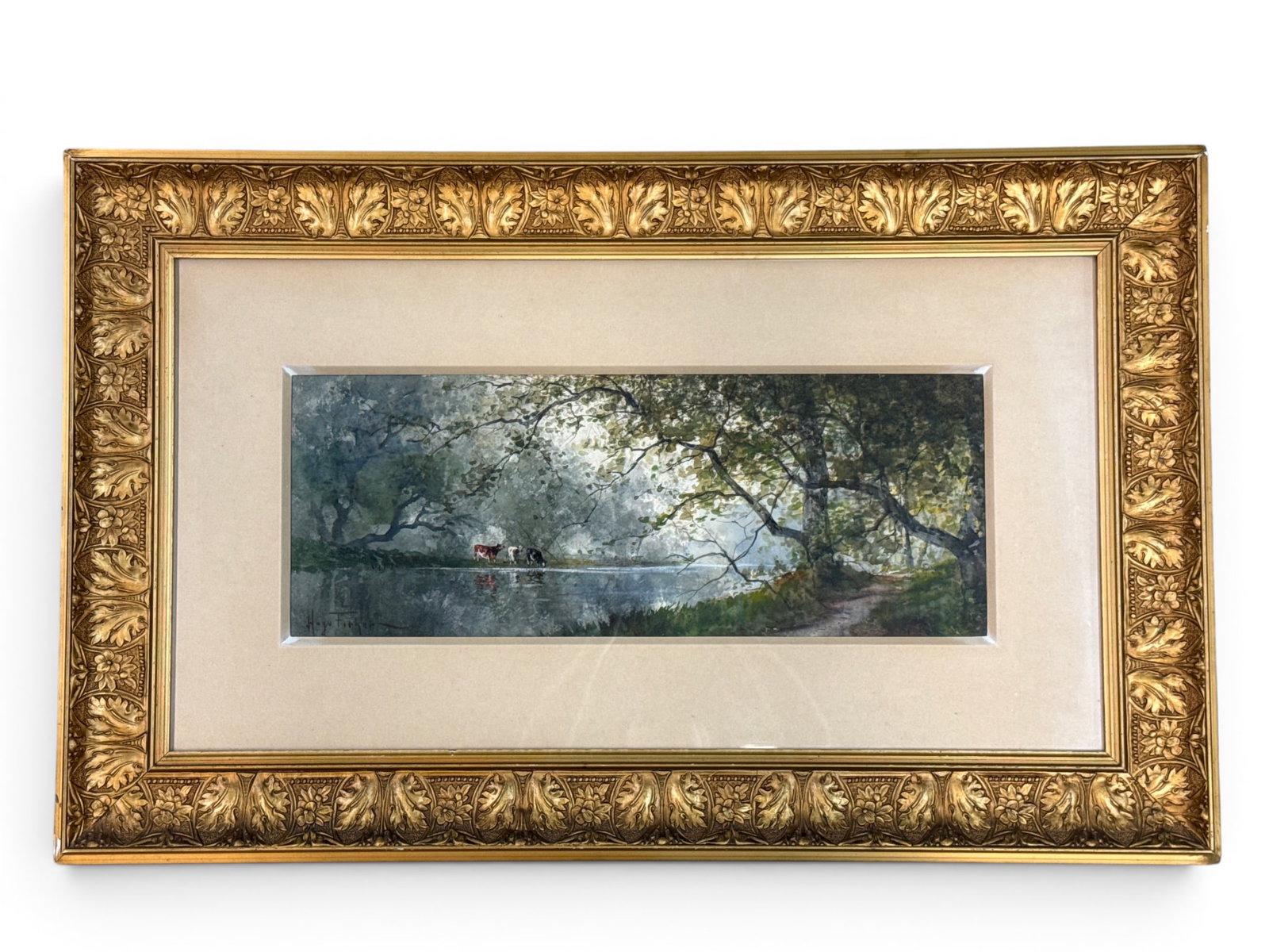 Hugo Anton Fisher Watercolor: Cows (1 of 5)