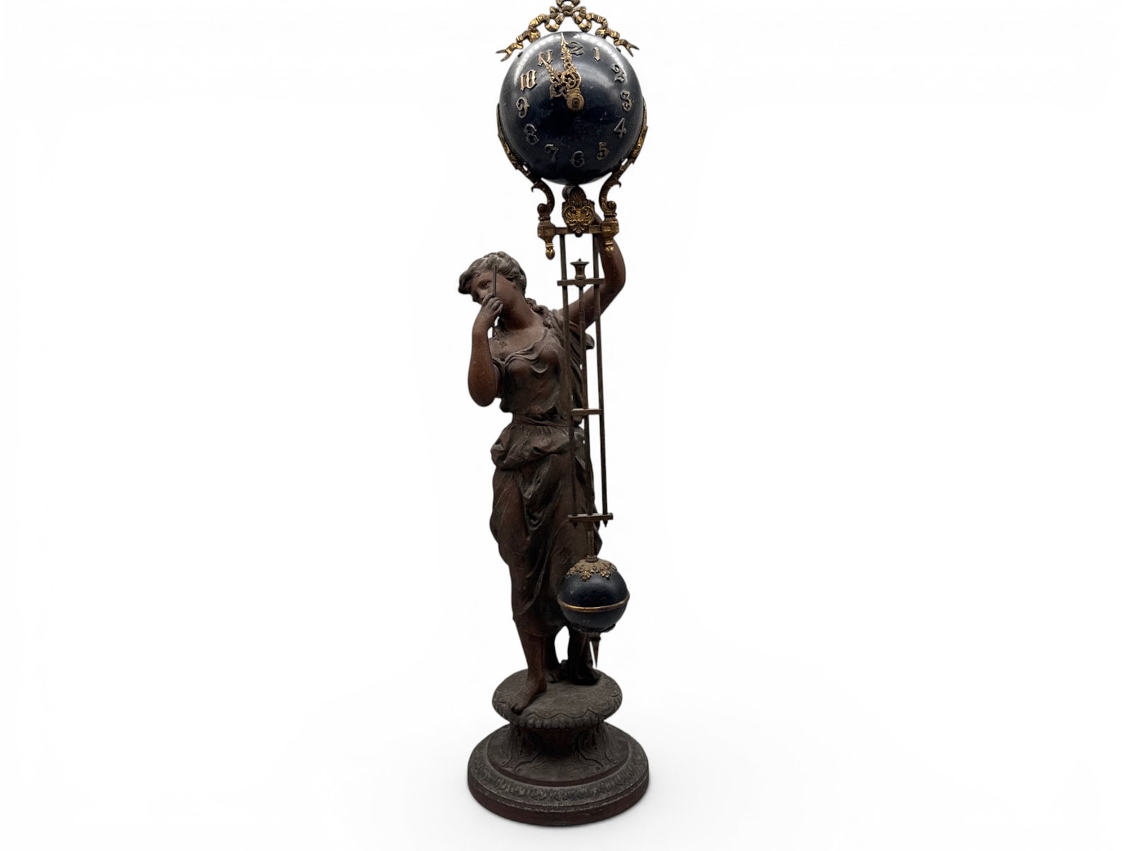 Ansonia Huntress Spelter Swinger Clock (1 of 5)