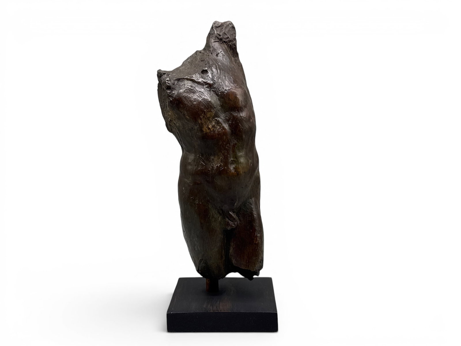 Gary Weisman Bronze: Torso: Gary Weisman (American, 1952-). A patinated bronze sculpture depicting a male torso. Signed. 12in tall x 4in wide. | You have additional shipping options, and are not required to use Live Shipping. Ad