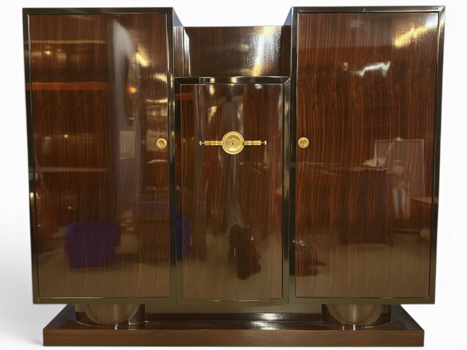 French Art Deco Macassar Wood Armoire Cabinet (1 of 5)