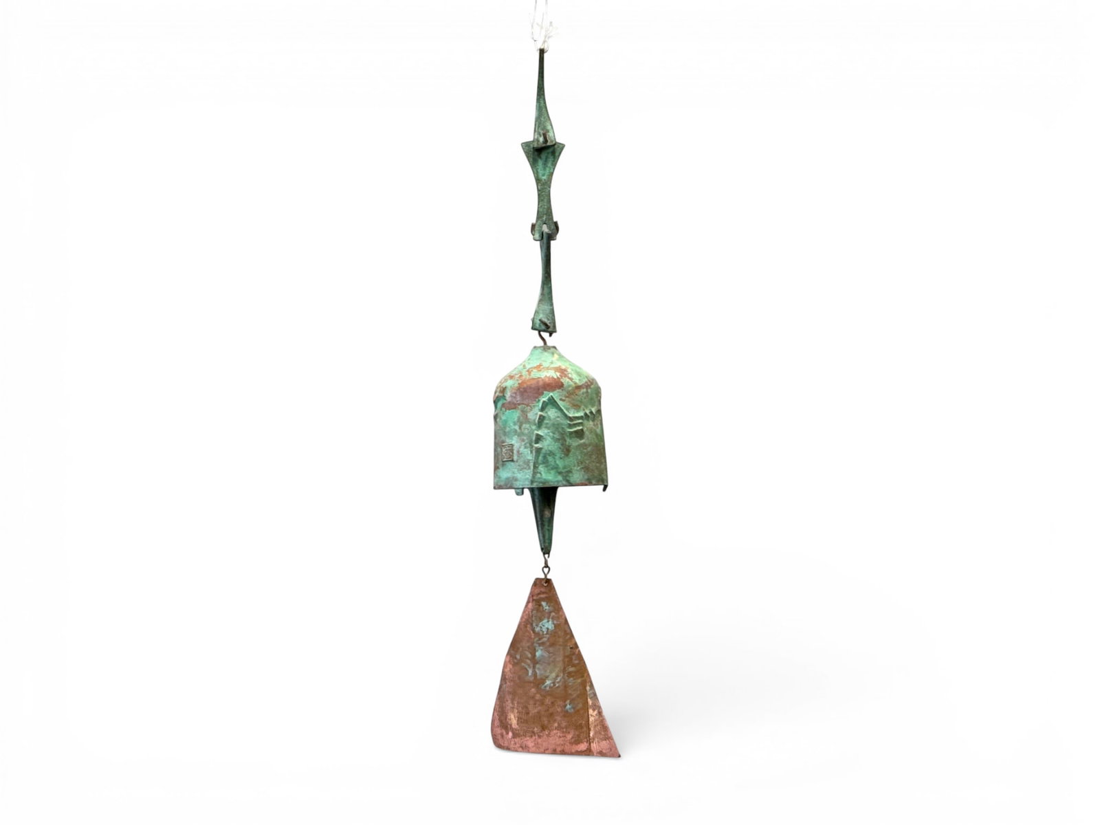 Paolo Soleri Bronze Windbell: A Paolo Soleri Arcosanti bronze windbell. 22in tall. | You have additional shipping options, and are not required to use Live Shipping. Additional shipping and delivery details are available on our we