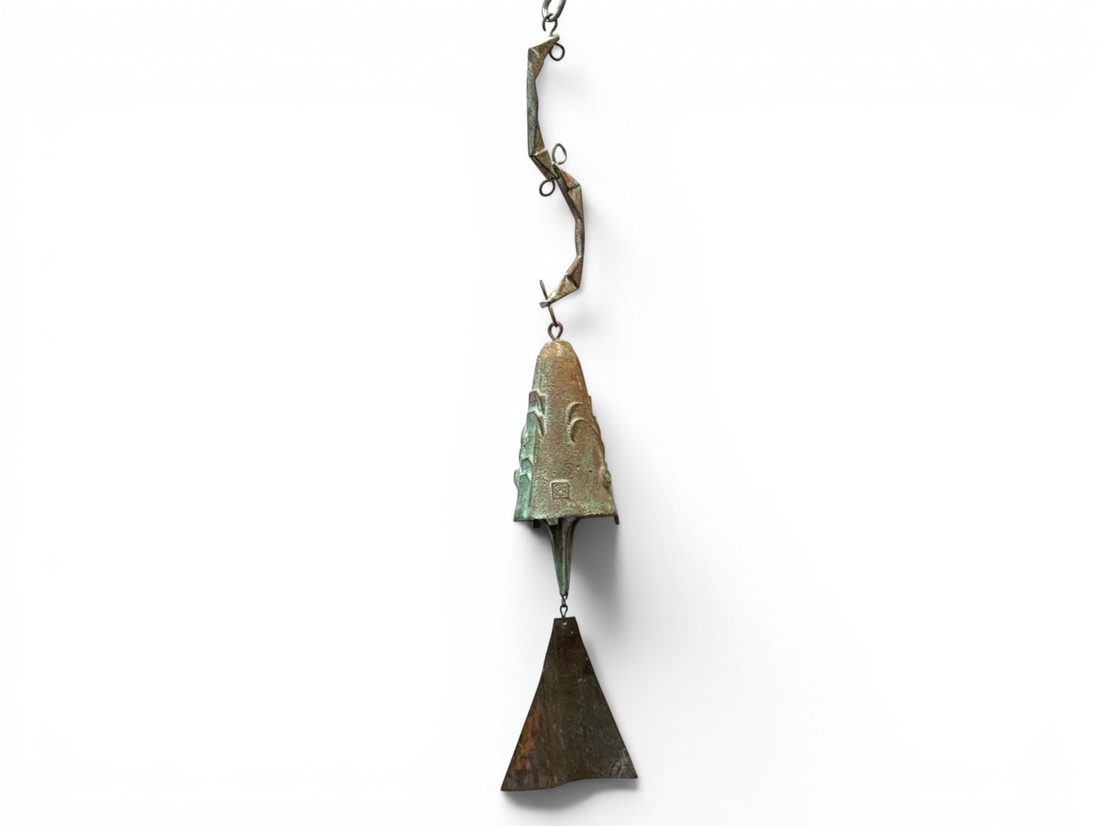 Paolo Soleri Bronze Windbell: A Paolo Soleri Arcosanti bronze windbell. 24in tall. | You have additional shipping options, and are not required to use Live Shipping. Additional shipping and delivery details are available on our we