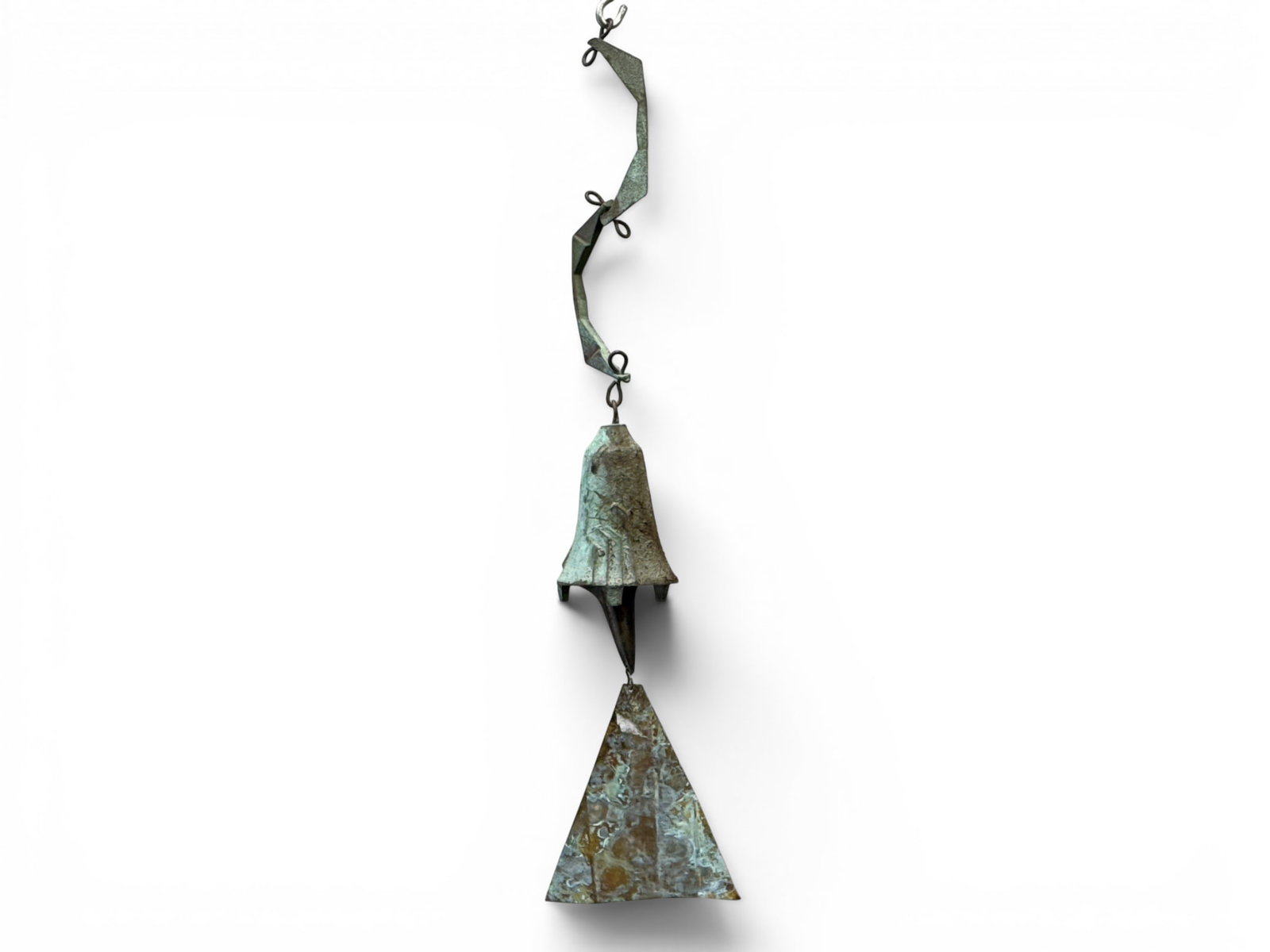 Paolo Soleri Bronze Windbell: A Paolo Soleri Arcosanti bronze windbell. 22-1/2in tall. | You have additional shipping options, and are not required to use Live Shipping. Additional shipping and delivery details are available on ou