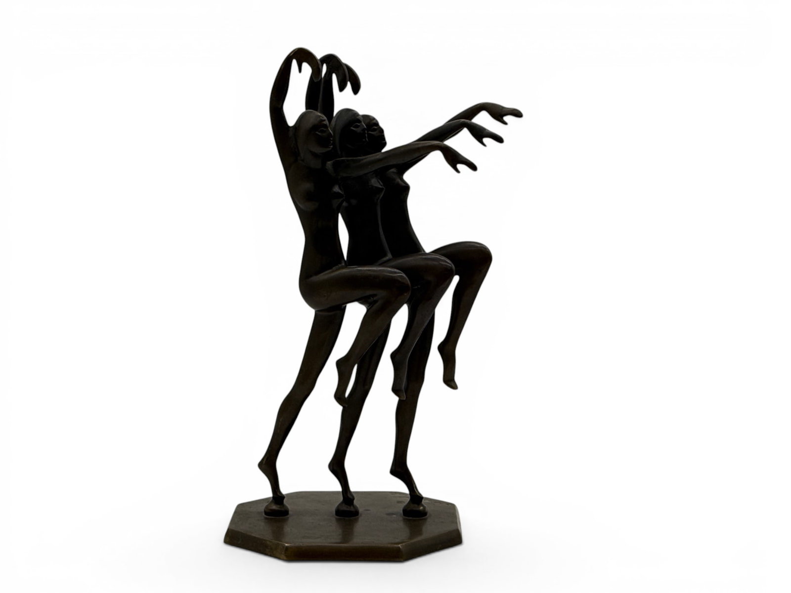 Henri Lautier Art Deco Bronze Sculpture. Three Dancers (1 of 6)