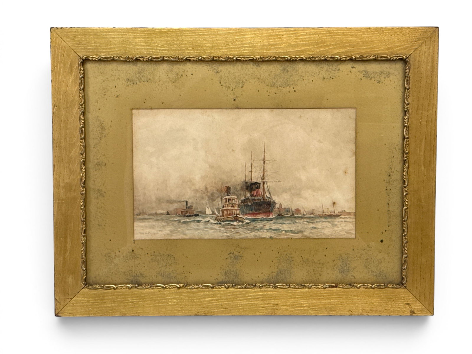 Charles Dixon Watercolor. Off the Battery (1 of 5)