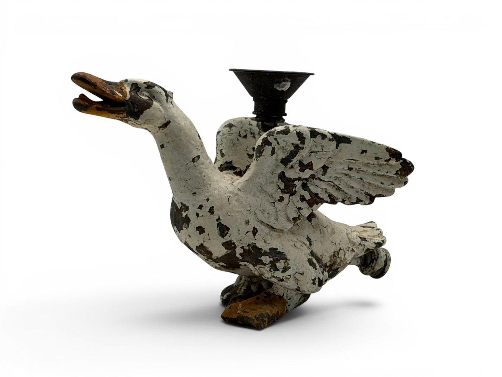 Figural Swan Lawn Water Sprinkler: An early 20th C. figural swan / goose form water lawn sprinkler. 9in tall x 12in wide. | You have additional shipping options, and are not required to use Live Shipping. Additional shipping and delive