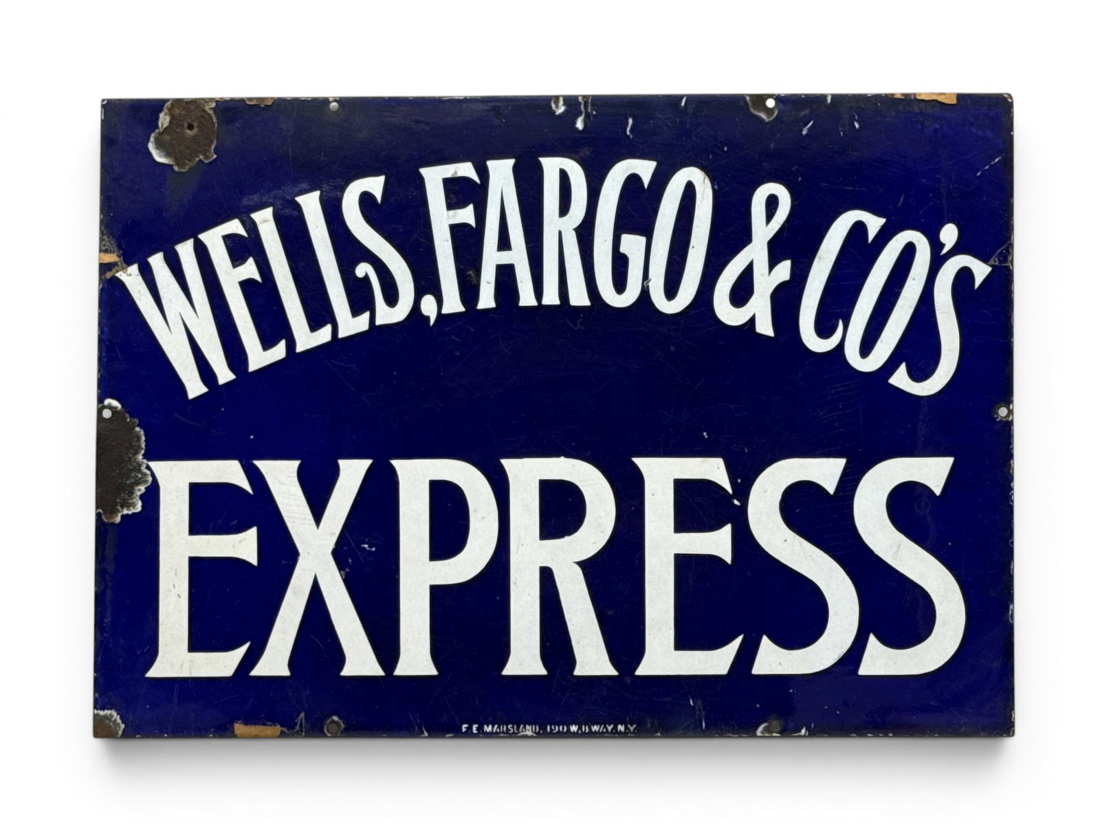 Wells Fargo & Co's Express Porcelain Advertising Sign (1 of 5)
