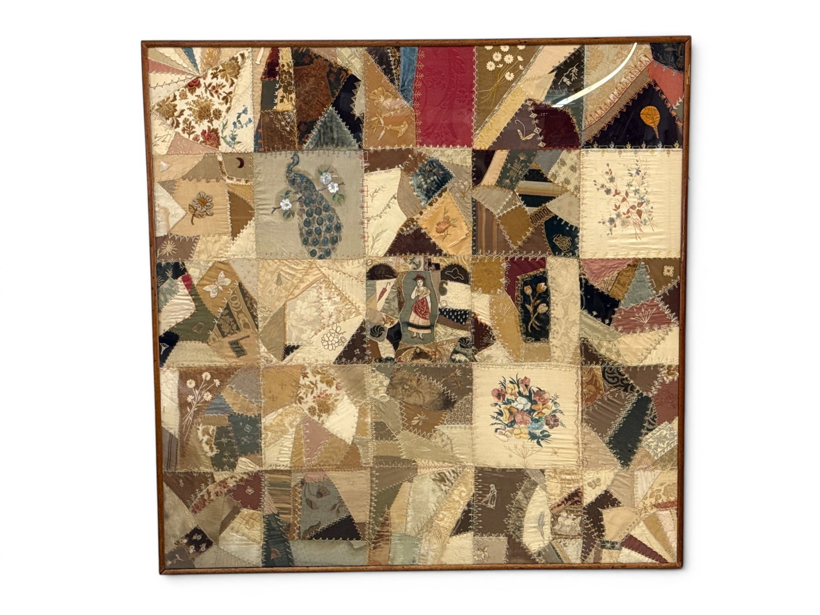 Framed Victorian Crazy Quilt Top (1 of 7)