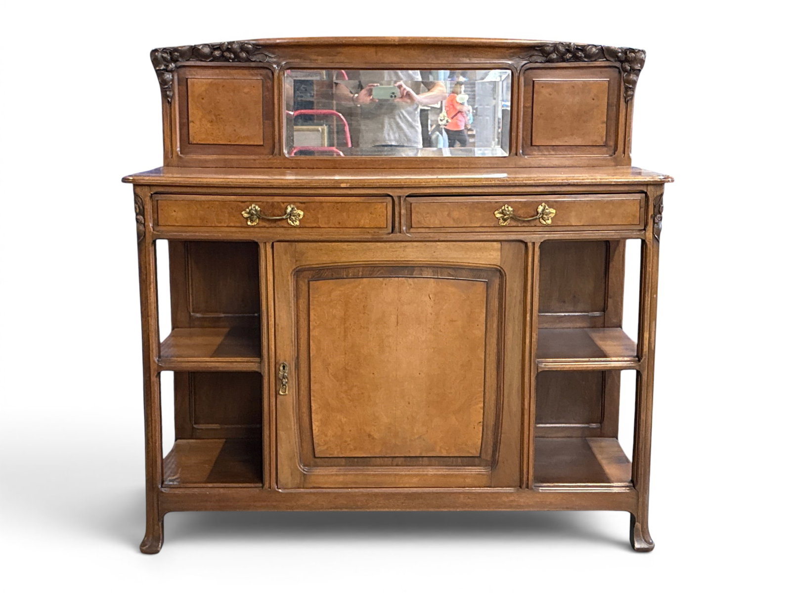 French Art Nouveau Walnut Cabinet (1 of 5)
