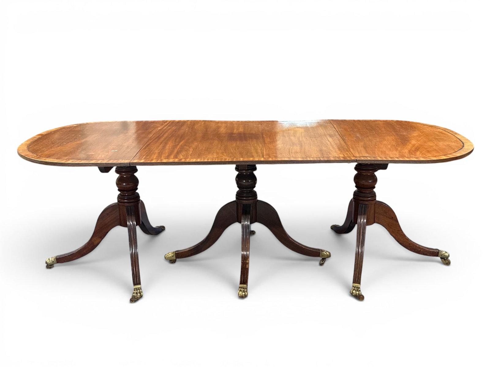 Regency Mahogany Triple-Pedestal Dining Table (1 of 9)