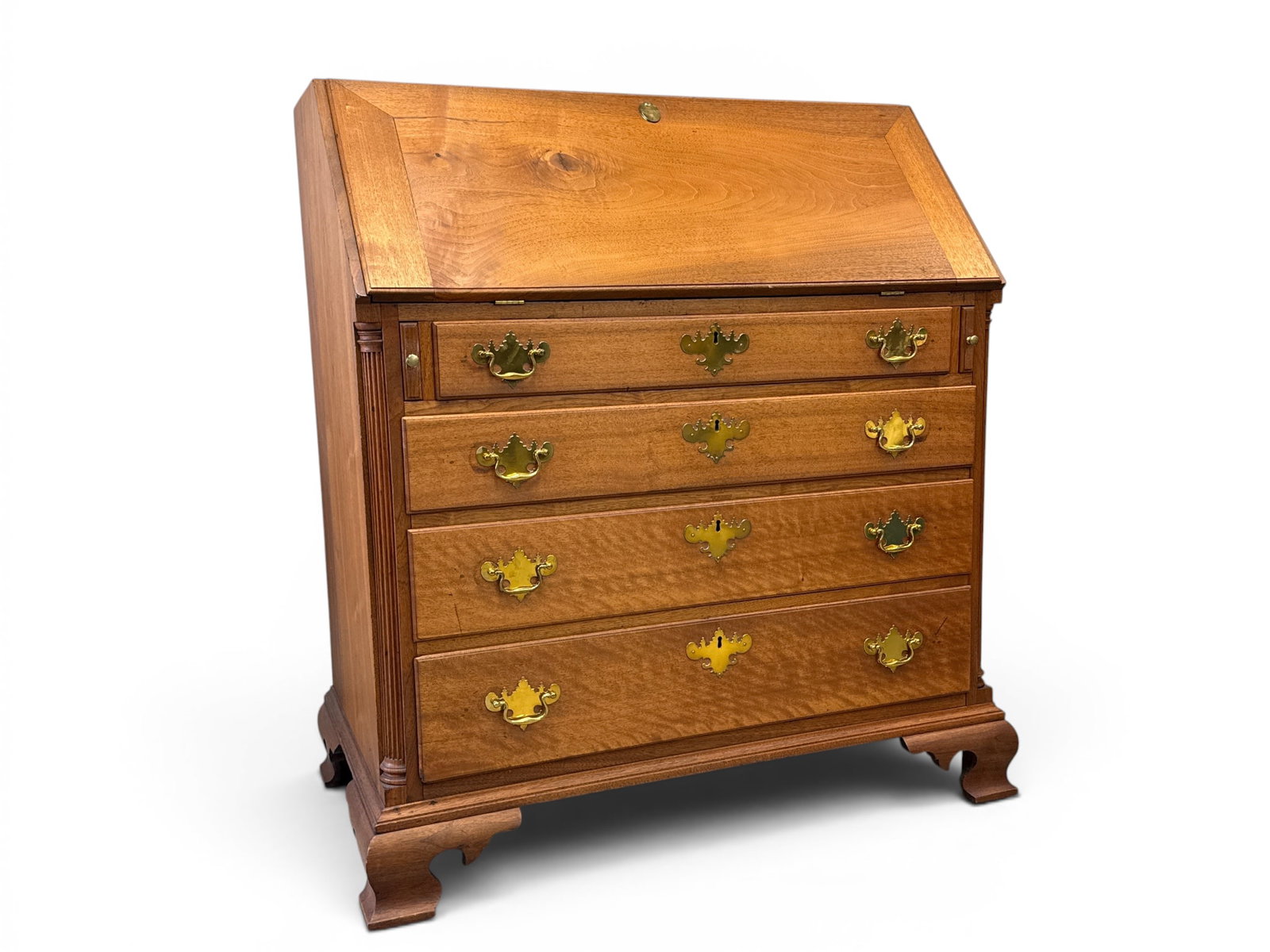 American Chippendale Walnut Slant Lid Desk (1 of 8)