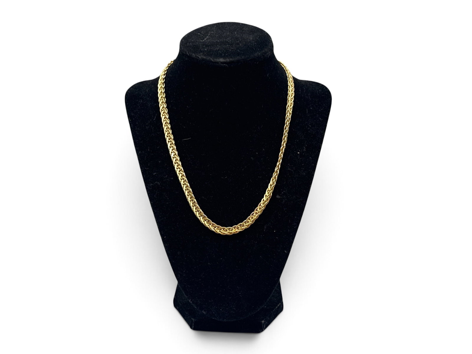 Milor Italian 14K Byzantine Woven Chain: An Italian Milor 14K yellow gold chain with Byzantine style weave. Marked Italy 14K. 17in long. 9.25 dwt. | You have additional shipping options, and are not required to use Live Shipping. Additional 