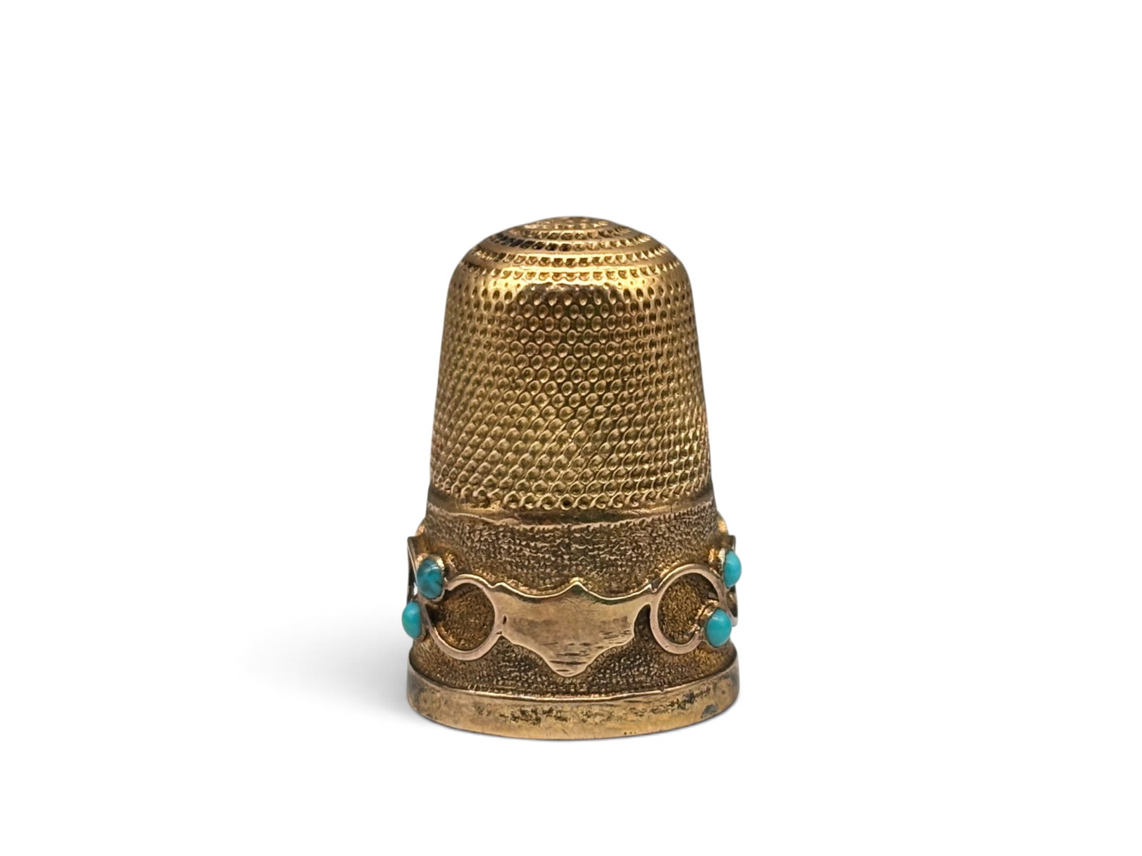14K Victorian Gold and Turquoise Thimble (1 of 5)