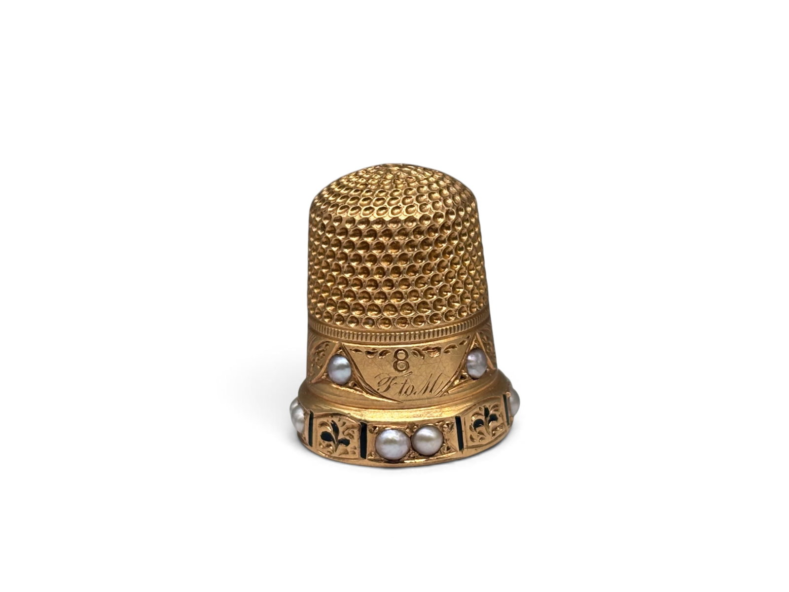 18K Victorian Gold and Seed Pearl Thimble (1 of 8)