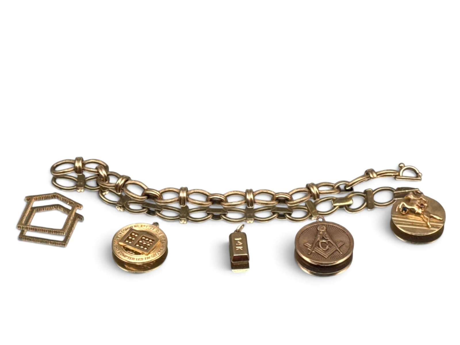 14K Chain Bracelet with Five Charms (1 of 12)