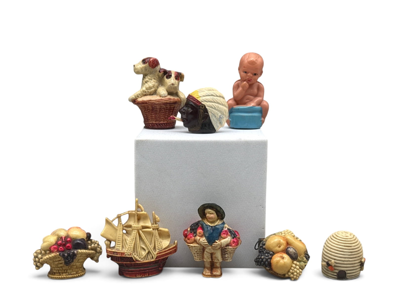 Eight Figural Celluloid Tape Measures (1 of 10)