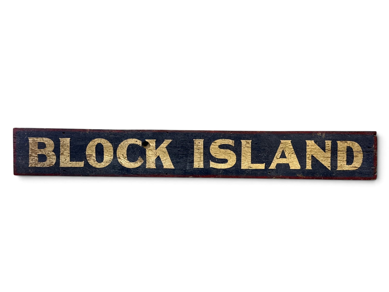 Block Island Hand-Painted Wood Sign: A contemporary paint -decorated sign for "Block Island". 10in tall x 74-1/2in wide. | You have additional shipping options, and are not required to use Live Shipping. Additional shipping and delivery 