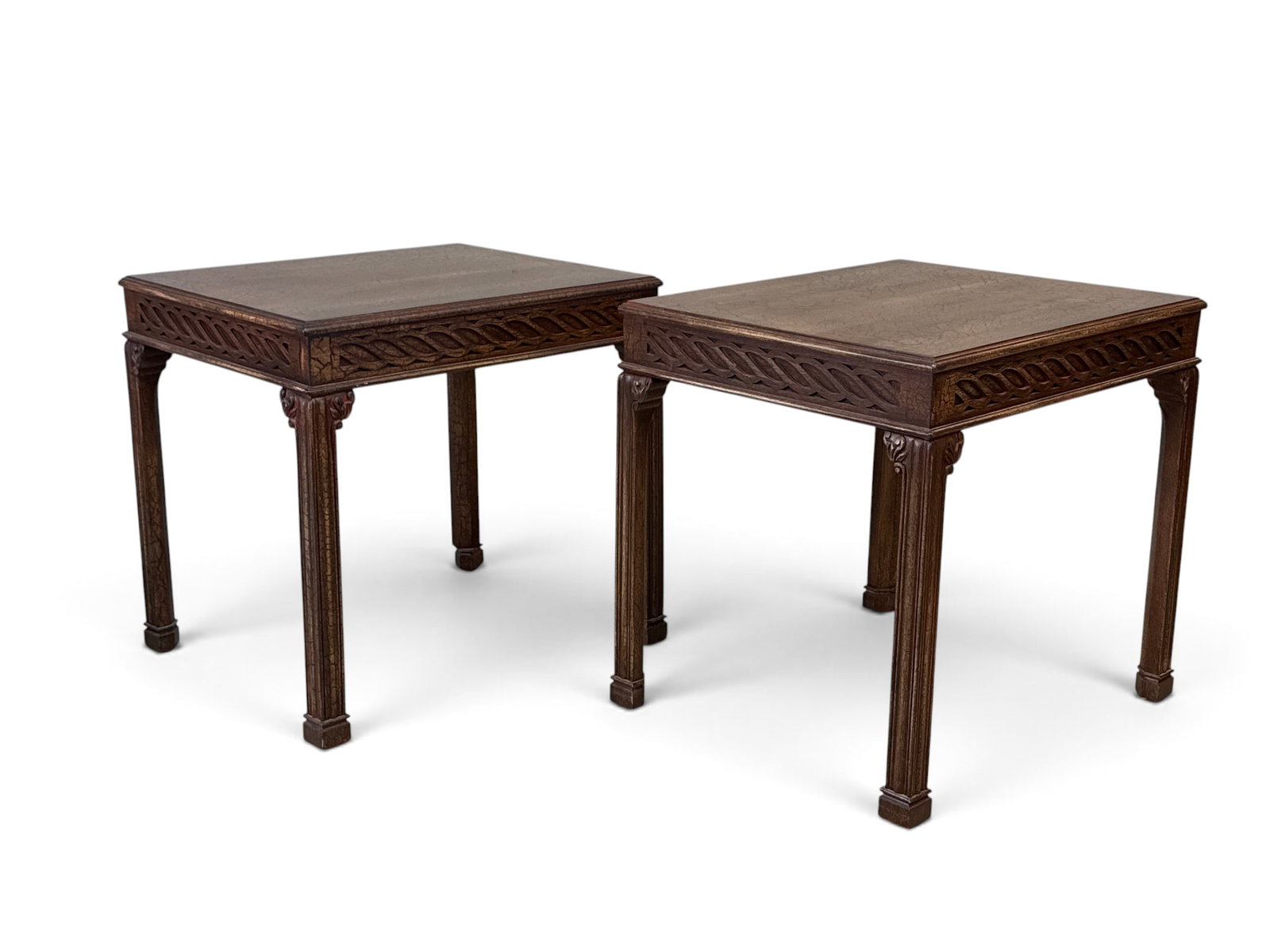Pair of Chinese Chippendale-style Lamp Tables (1 of 5)