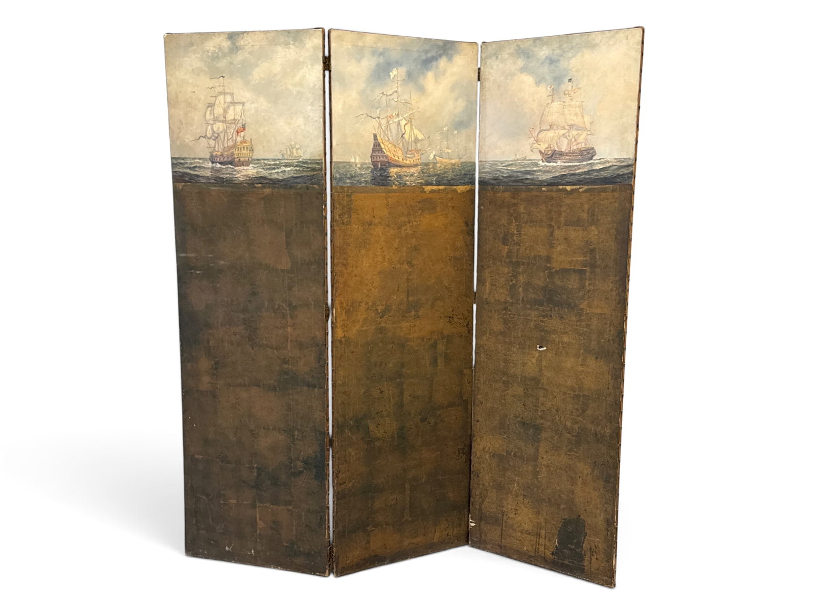 Frederick Leo Hunter Painted Canvas Three-Panel Screen (1 of 11)