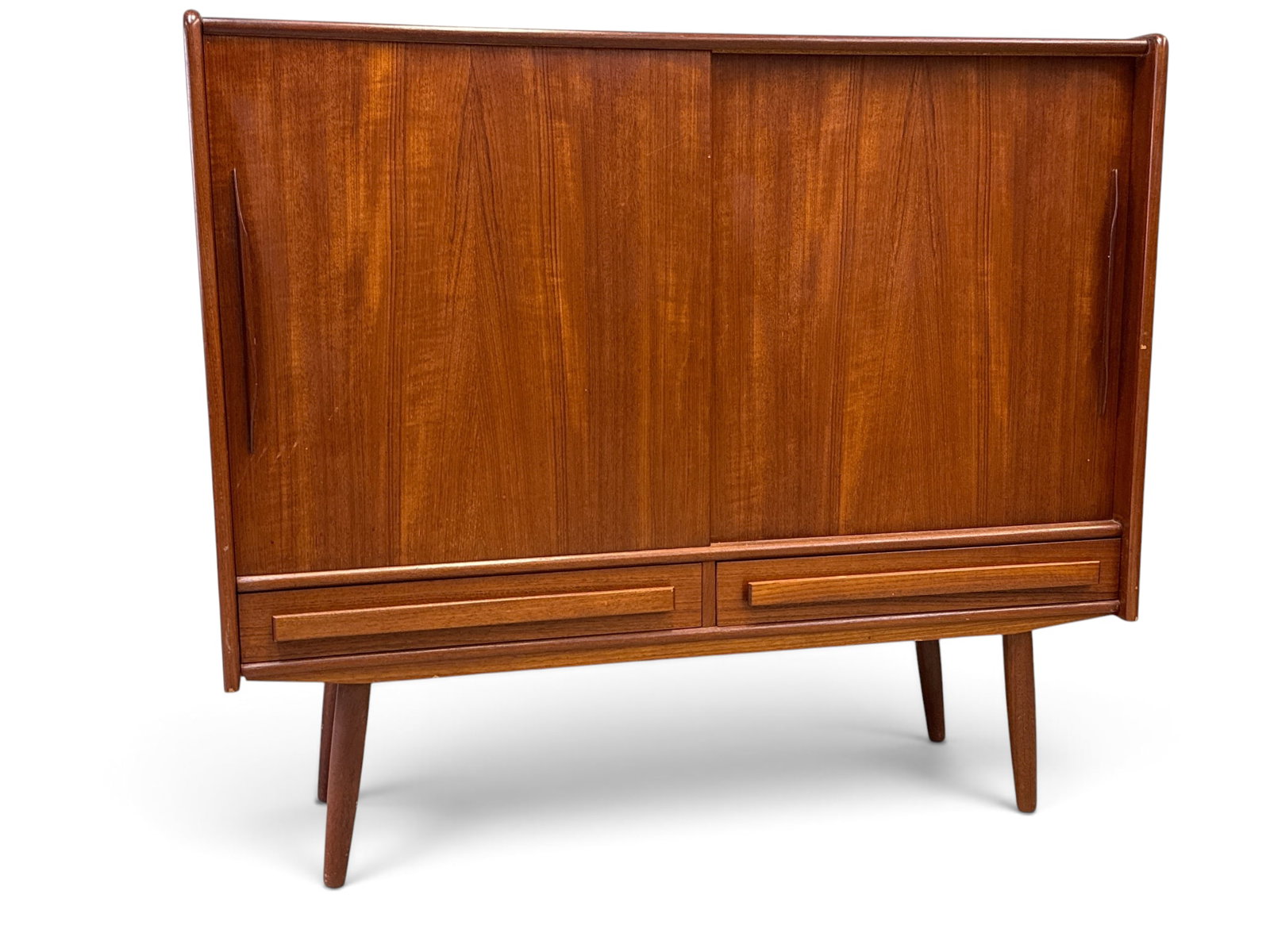 Danish Modern Teak Sliding Door Cabinet (1 of 8)