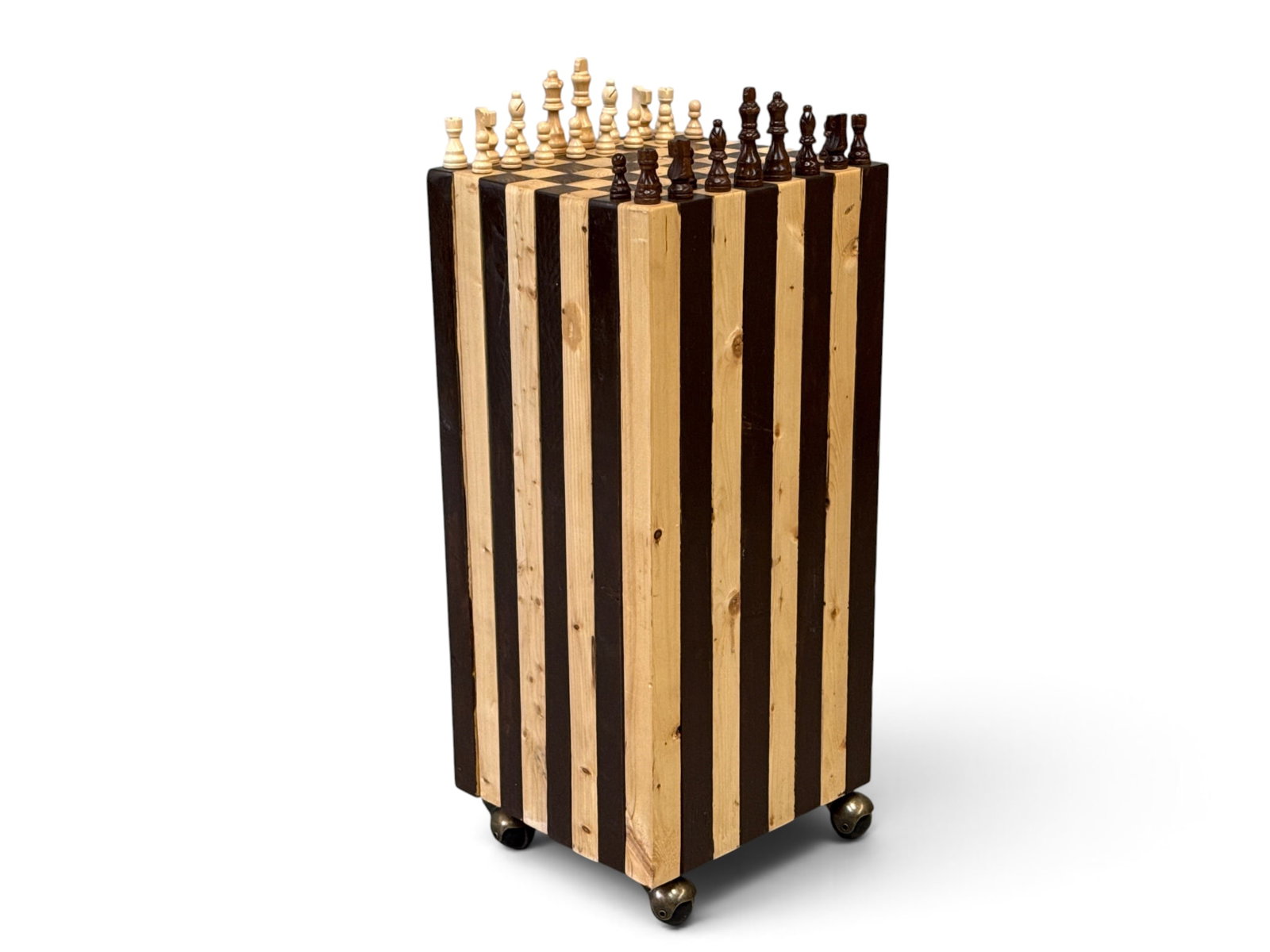 Butcher Block Chess Table Set (1 of 3)