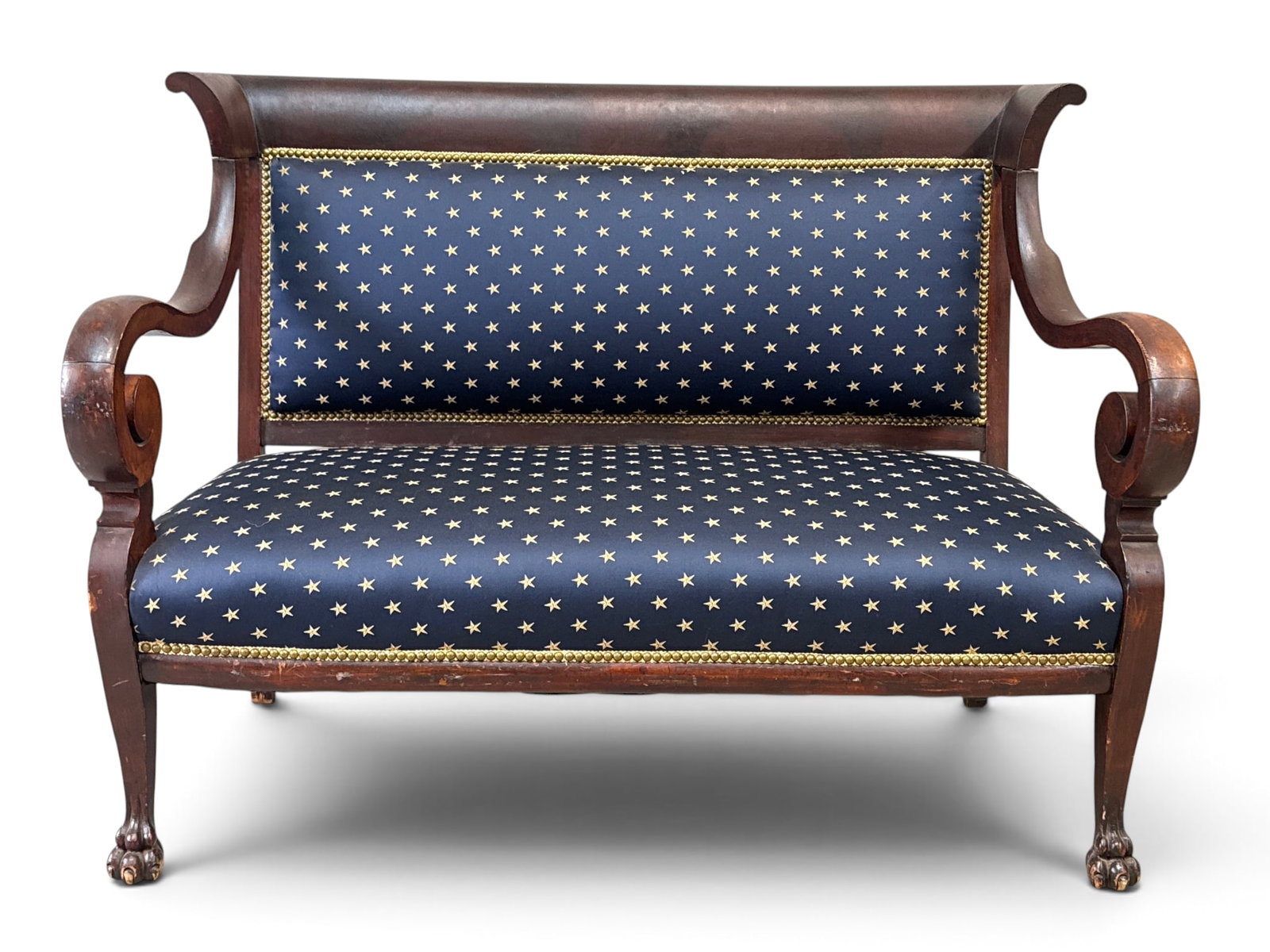 American Mahogany Paw Foot Settee (1 of 5)