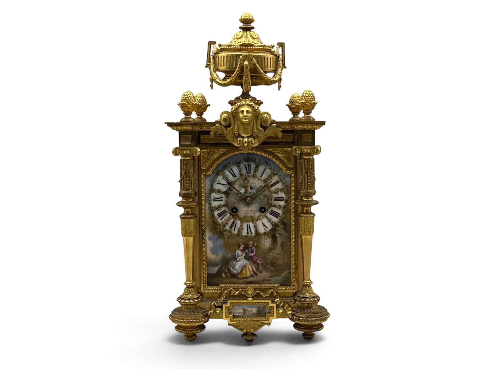 French Louis XVI-style Dore Bronze Mantel Clock (1 of 10)