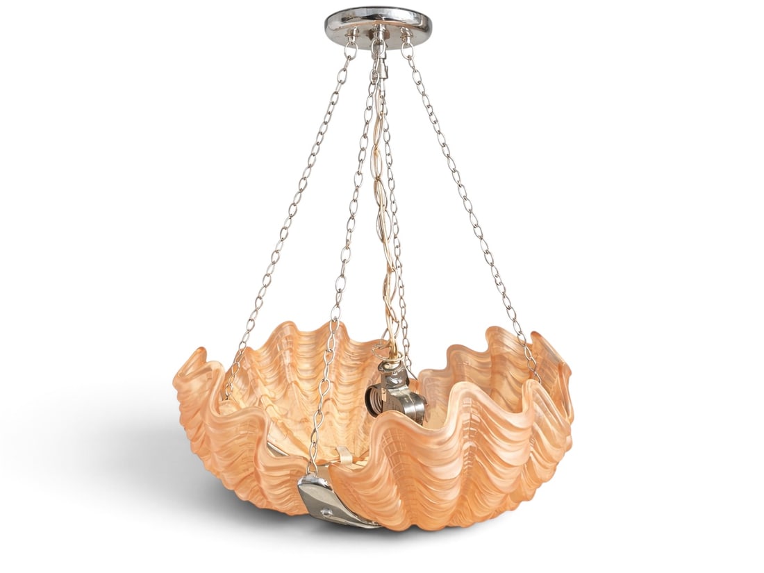 Art Deco-style Clam Shell Pendant Lamp (1 of 6)