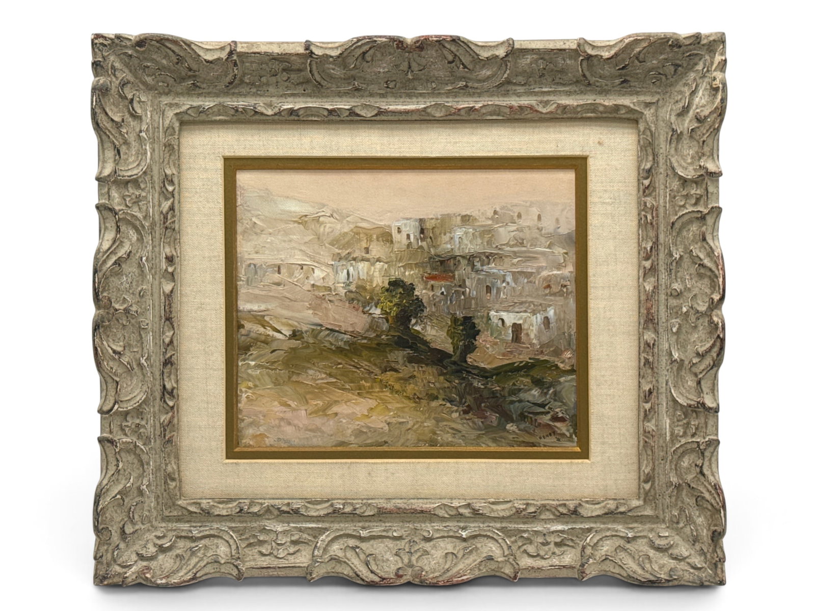 Henry Dentith Oil/Board: Landscape: Henry Dentith (English, b. 1931). An oil on board landscape of Jerusalem. Signed lower right. Frame: 13-1/2in x 15in. | You have additional shipping options, and are not required to use Live