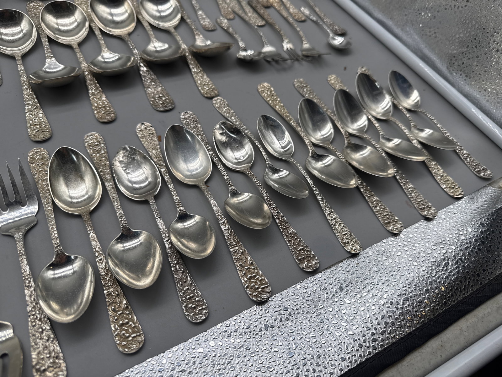 85 Pcs. Stieff Sterling Silver Chased Rose Flatware - 2