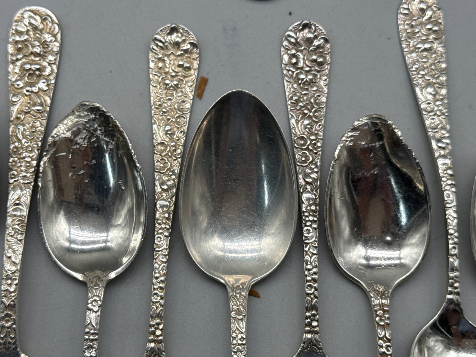 85 Pcs. Stieff Sterling Silver Chased Rose Flatware - 9
