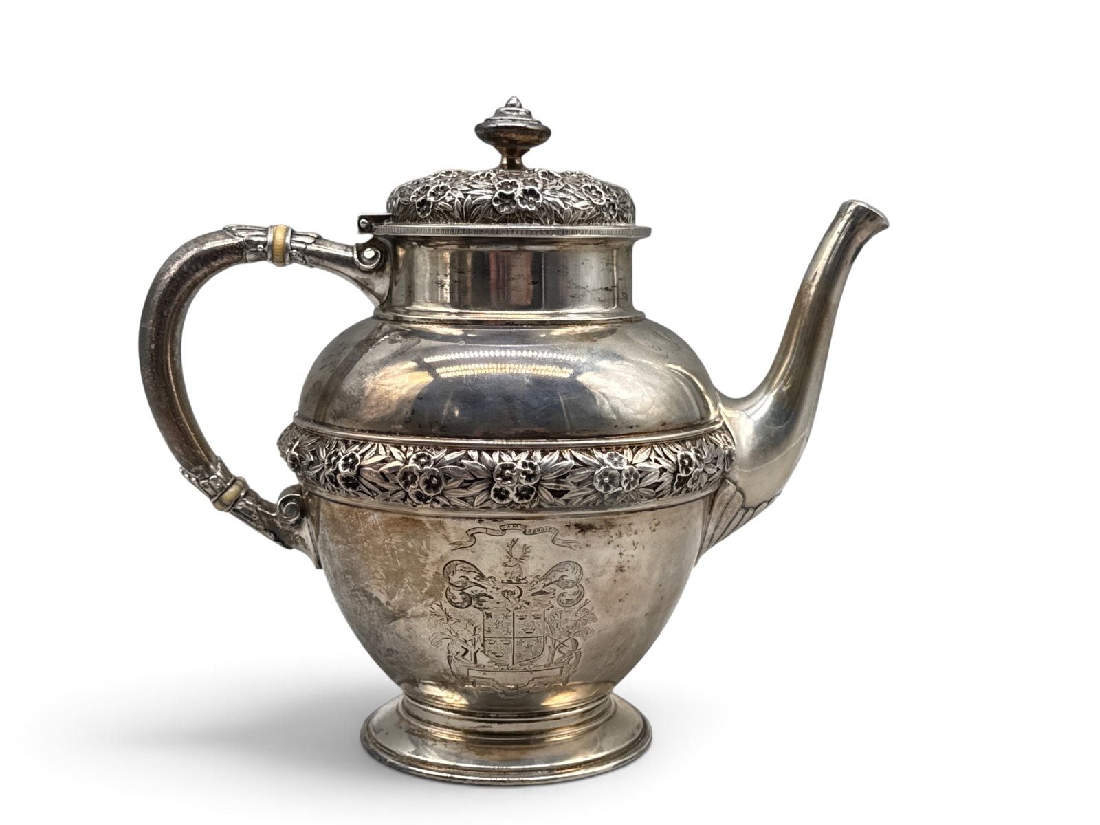Whiting Sterling Silver Repousse Teapot (1 of 9)