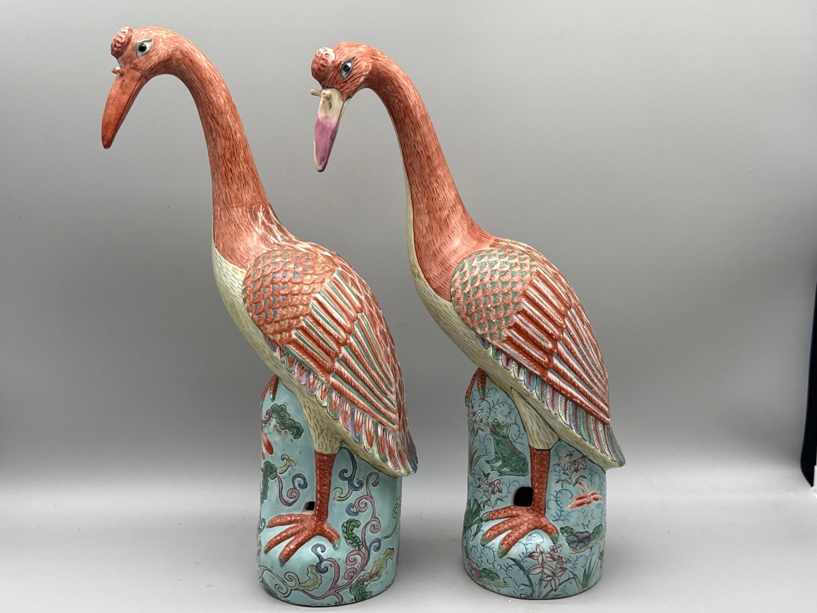 Two Chinese Export Crane Figures - 2