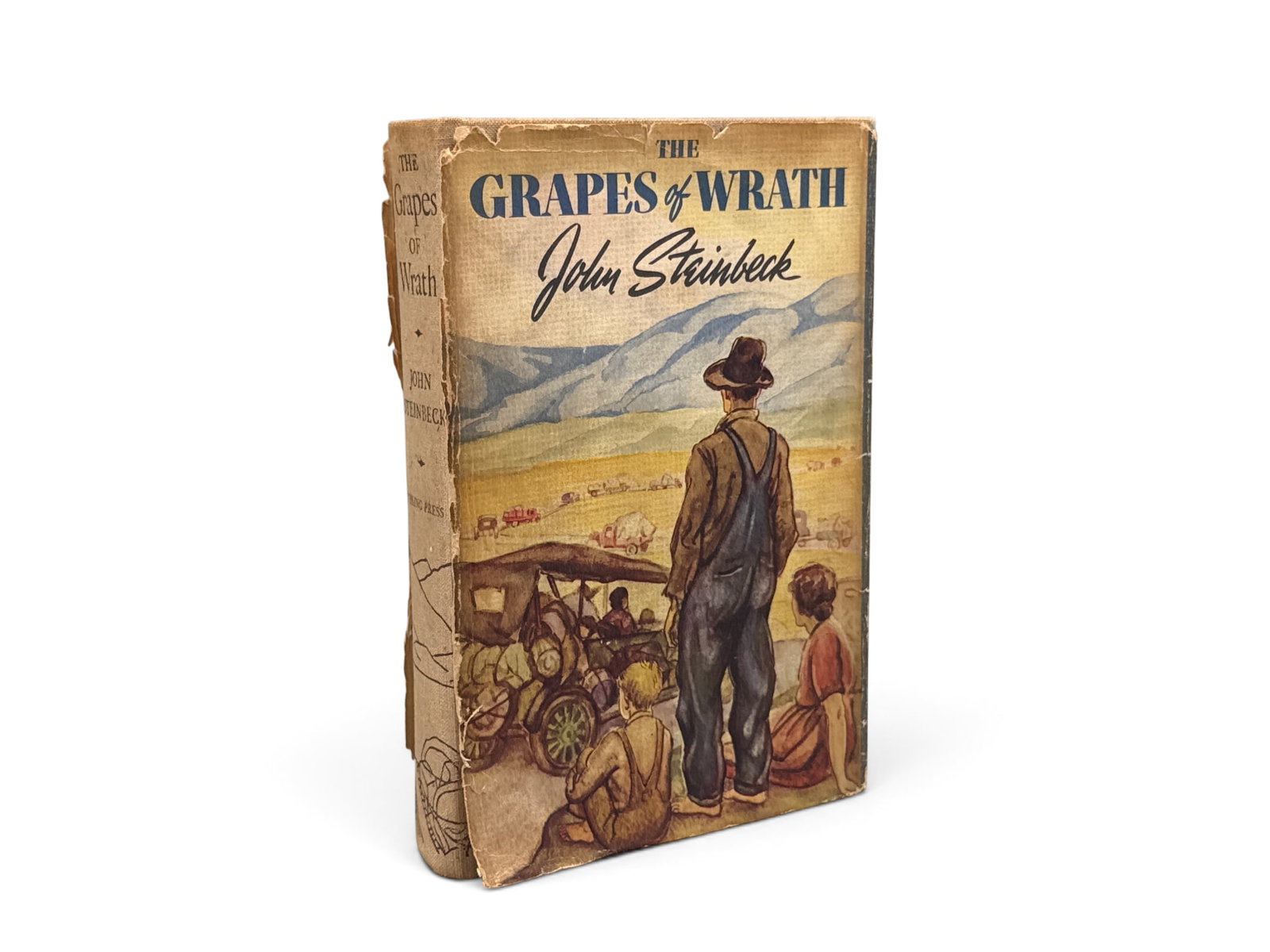 John Steinbeck: The Grapes of Wrath, First Edition: "The Grapes of Wrath" by John Steinbeck. First edition, ninth printing. The Viking Press, 1939. 8in tall x 5-1/2in wide. | You have additional shipping options, and are not required to use Live