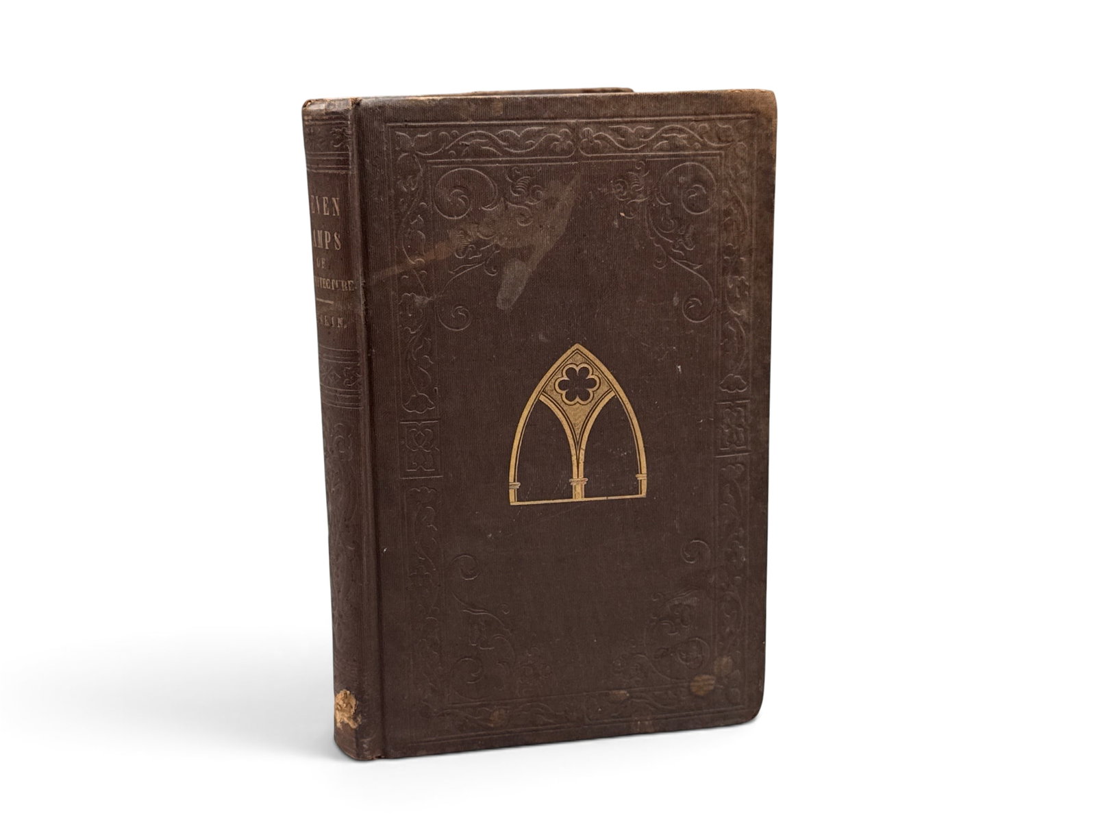 John Ruskin: The Seven Lamps of Architecture: "The Seven Lamos of Architecture" by John Ruskin with illustrations by the author. New York: John Wiley, 1859. 8in tall x 5-1/2in wide. | You have additional shipping options, and are not required to 
