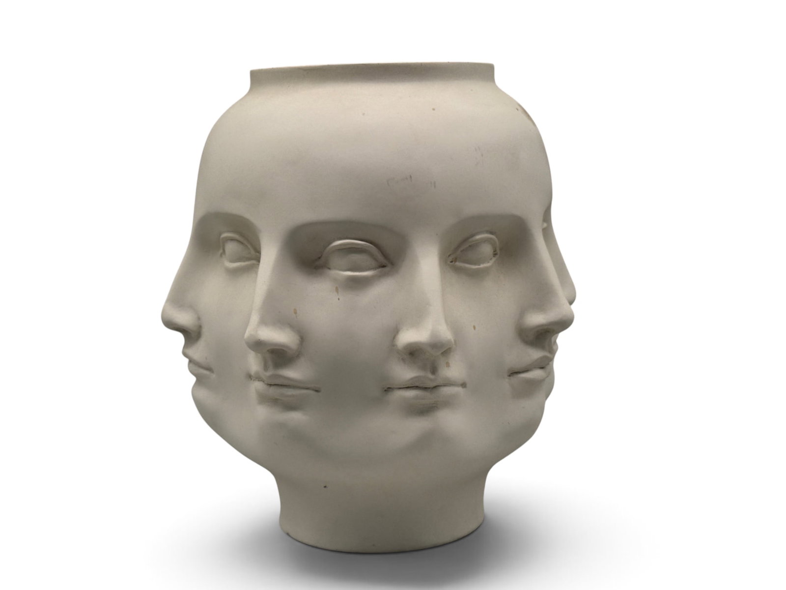 TMS 2005 Ceramic Perpetual Face Vase: A TMS ceramic perpetual face vase in the style of Fornisetti. Signed TMS 2005. 10in tall x 7in wide. | You have additional shipping options, and are not required to use Live Shipping. Additional