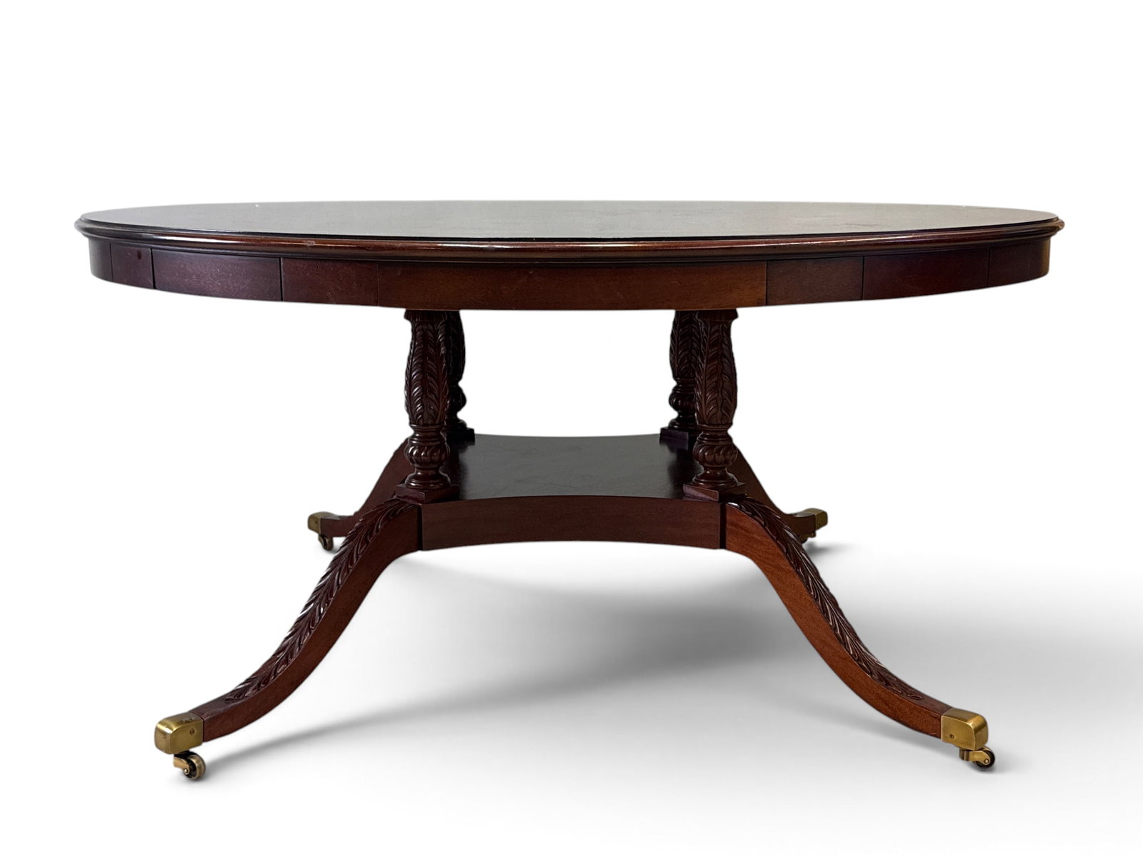 Regency-style Expandable Mahogany Dining Table (1 of 6)